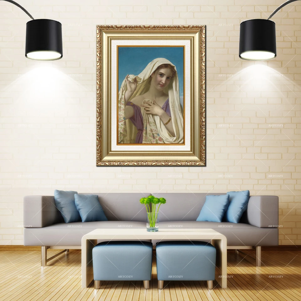 Картина на холсте Artcozy в золотистой оправе с абстрактными изображениями Элизабет