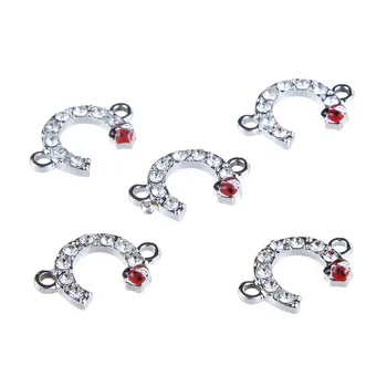 Trendy Silver Color Alloy Rhinestone beetle Half Round Connectors charms For Making Jewelry DIY 20pcs wholesale