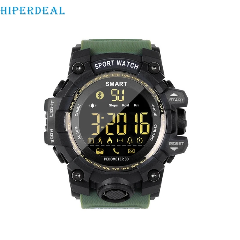 HIPERDEAL Bluetooth Clock EX16S Smart Watch Notification Remote Control Pedometer Sport Watch IP67 Waterproof Men's Wristwatch #
HIPERDEAL Bluetooth Clock EX16S Smart Watch Notification Remote Control Pedometer Sport Watch IP67 Waterproof Men's Wristwatch #