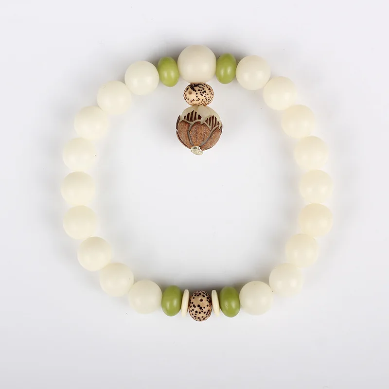 Natural White Bodhi Seed Beads Handmade Stretch Beaded Bracelet For Women Carved Lotus Flowers Buddhism Yoga Healing Jewelry
Natural White Bodhi Seed Beads Handmade Stretch Beaded Bracelet For Women Carved Lotus Flowers Buddhism Yoga Healing Jewelry