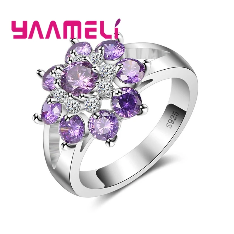 Latest 925 Sterling Silver Rings Jewelry Beautiful Cherry Blossom Flowers Micro Paved Shiny Purple CZ Stone For Wo
Latest 925 Sterling Silver Rings Jewelry Beautiful Cherry Blossom Flowers Micro Paved Shiny Purple CZ Stone For Wo