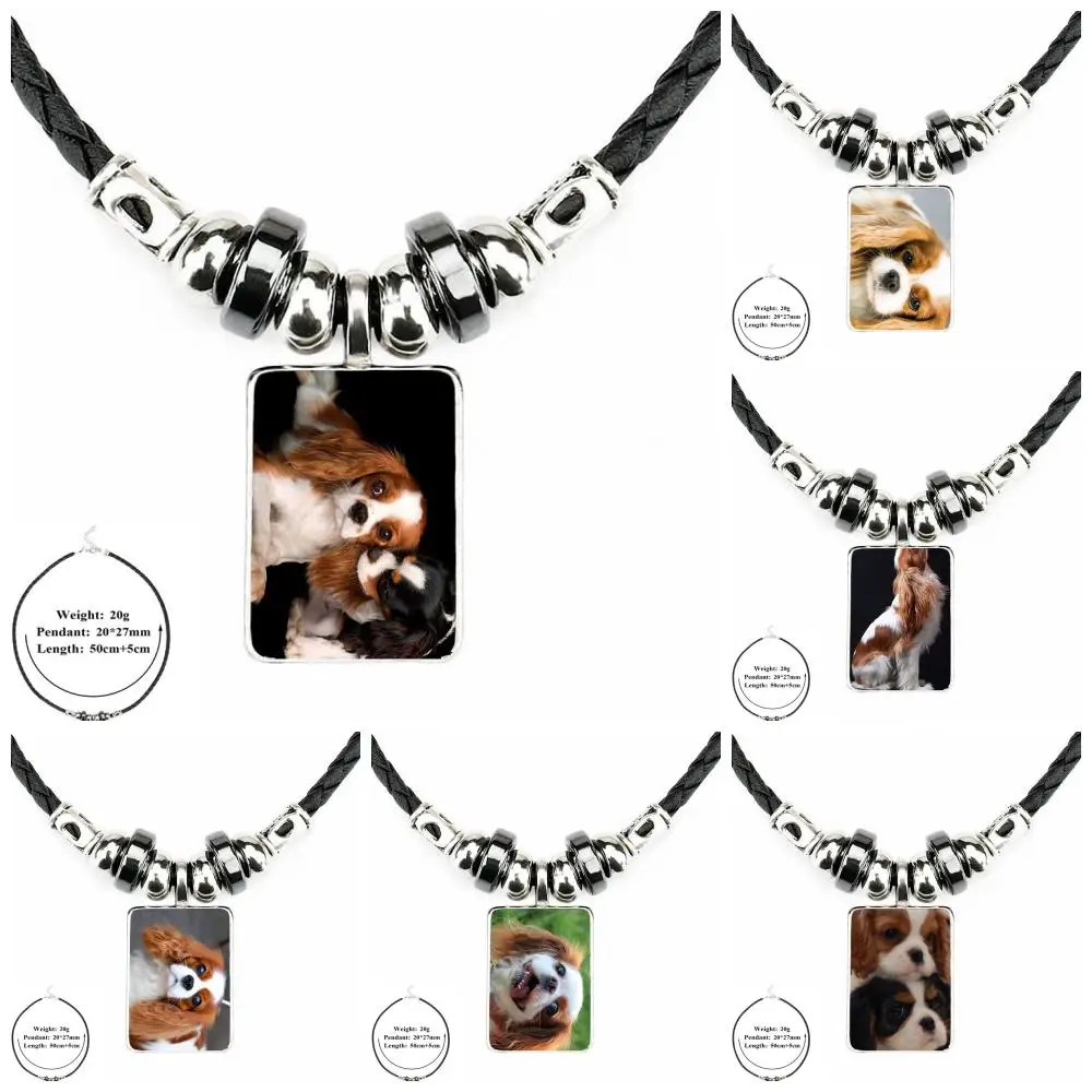 EJ Glaze For Women Gift Cavalier King Charles Spaniel Dog Glass Cabochon Jewelry Black Leather Bead Pendant Necklace
EJ Glaze For Women Gift Cavalier King Charles Spaniel Dog Glass Cabochon Jewelry Black Leather Bead Pendant Necklace