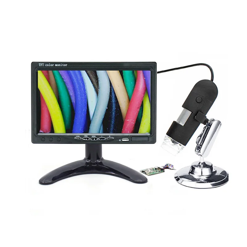 400X AV Electronic Microscope 7inch LCD Display VGA Video Microscope with 8LED and Stand for PCB Repairing Industrial Lab
400X AV Electronic Microscope 7inch LCD Display VGA Video Microscope with 8LED and Stand for PCB Repairing Industrial Lab