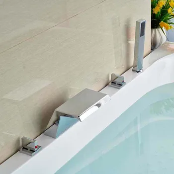 Shower Faucet Deck Mounted Chrome Brass Waterfall Bathroom Tub Faucet with Hand Shower Sprayer
Shower Faucet Deck Mounted Chrome Brass Waterfall Bathroom Tub Faucet with Hand Shower Sprayer