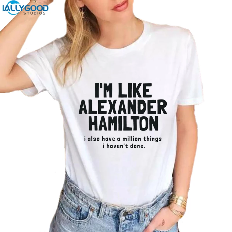 Fashion Letter Printed Hamilton t shirts Women My thoughts have been replaced by Hamilton lyrics Women White Tops S618
Fashion Letter Printed Hamilton t shirts Women My thoughts have been replaced by Hamilton lyrics Women White Tops S618