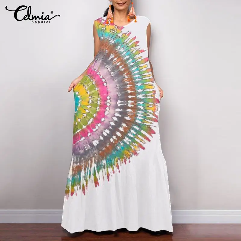 Oversized Vestidos Celmia Women Vintage Print Maxi Long Dress 2019 Casual Loose Sleeveless Party Robe Pleated Summer Sundress
Oversized Vestidos Celmia Women Vintage Print Maxi Long Dress 2019 Casual Loose Sleeveless Party Robe Pleated Summer Sundress