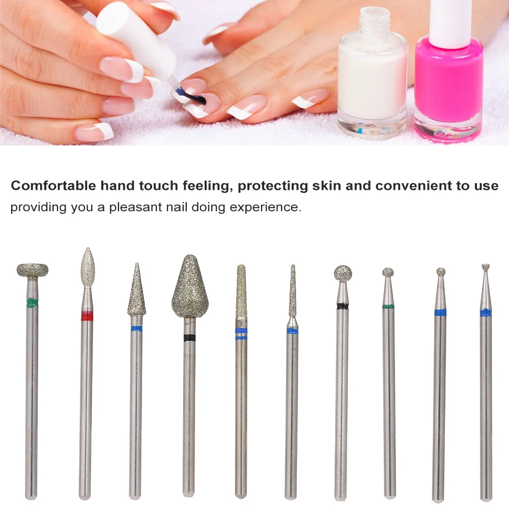 10 Pcs Pro gel nails drill bit Diamond Grinding Head Nail frez diamentowy Metal 2.34mm Shank Manicure Machine Accessories Beauty
10 Pcs Pro gel nails drill bit Diamond Grinding Head Nail frez diamentowy Metal 2.34mm Shank Manicure Machine Accessories Beauty