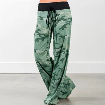 Woman Floral Printed Wide Leg Pants Female Loose Drawstring Straight Trousers 2019 Autumn Casual Plus Size Camouflage Long Pant 
Woman Floral Printed Wide Leg Pants Female Loose Drawstring Straight Trousers 2019 Autumn Casual Plus Size Camouflage Long Pant