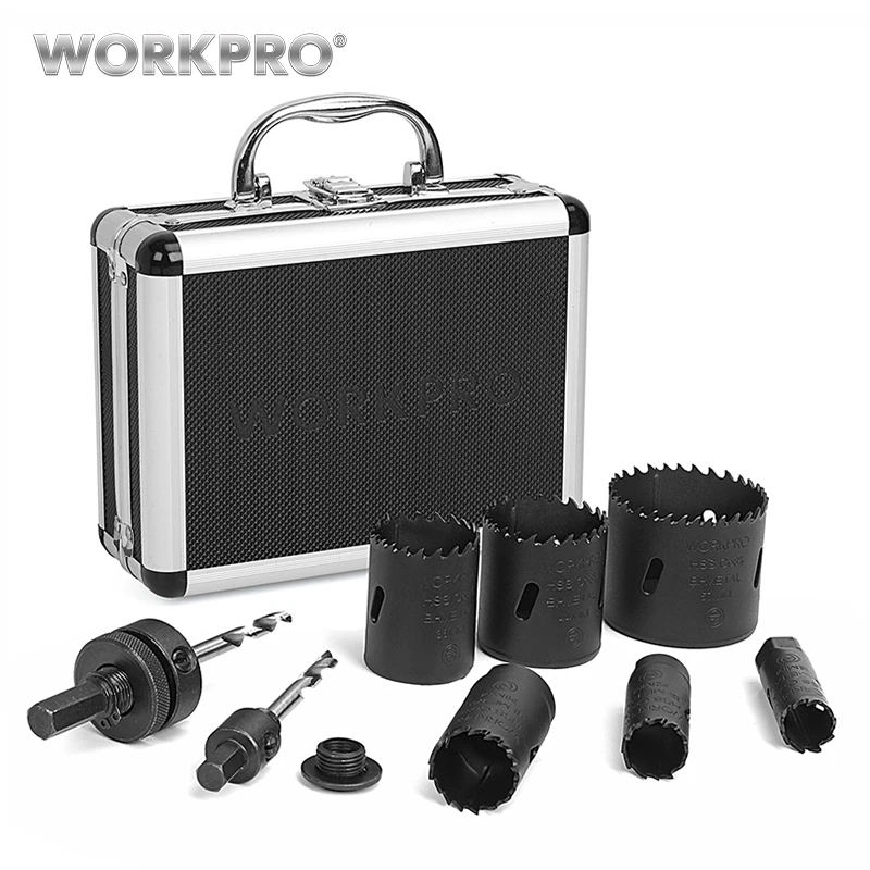 WORKPRO 9PC HSS Core Drill Bits Universal Hole Saw Set High Speed Steel Carbide Tip Hole Saw Tooth for Wood Metal
WORKPRO 9PC HSS Core Drill Bits Universal Hole Saw Set High Speed Steel Carbide Tip Hole Saw Tooth for Wood Metal