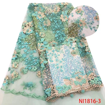 Hot Sale French Embroidery Lace Fabric with Sequins Beautiful African Tulle Lace with Beads for Dress AMYNI1816
Hot Sale French Embroidery Lace Fabric with Sequins Beautiful African Tulle Lace with Beads for Dress AMYNI1816