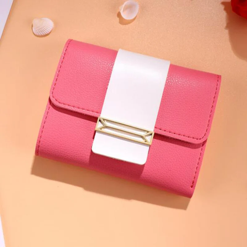 High Quality Women's Wallet Cute Contrast Color Short Leather Female Small Hasp Purse Zipper Coin Pocket Card Holder for Girls
High Quality Women's Wallet Cute Contrast Color Short Leather Female Small Hasp Purse Zipper Coin Pocket Card Holder for Girls