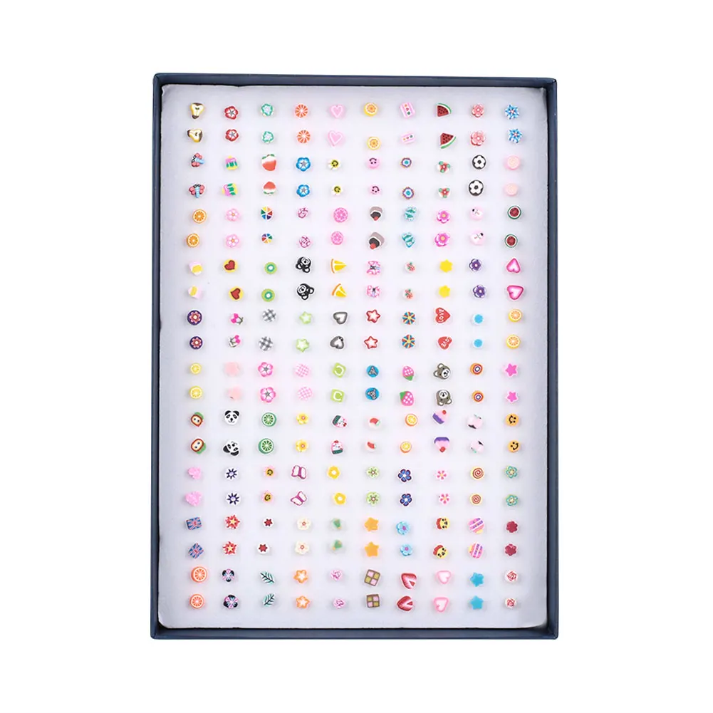 100 Pairs/Set Fashion Soft Clay Stud Earrings Set Handmade Cute Fruits Cartoon Animal Earrings For Women Girls Jewelry Gift
100 Pairs/Set Fashion Soft Clay Stud Earrings Set Handmade Cute Fruits Cartoon Animal Earrings For Women Girls Jewelry Gift