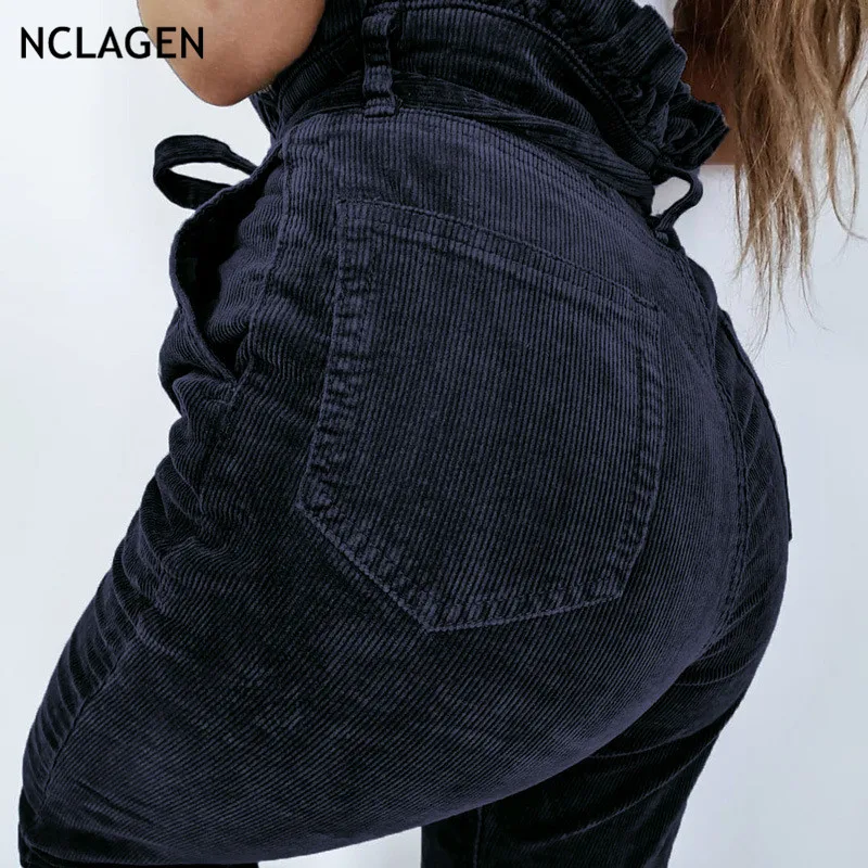 NCLAGEN 2018 Women Autumn Lacework Ruffes Waist Pants Slim Fit Ribbed Capris Streetwear Pantalons High Waist Pencil Trousers
NCLAGEN 2018 Women Autumn Lacework Ruffes Waist Pants Slim Fit Ribbed Capris Streetwear Pantalons High Waist Pencil Trousers