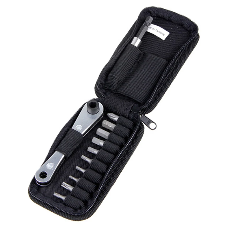 10 In 1 Bicycle Repair Tool Kit Cycling Bike Portable Hex Key Cross Flat Tool Bag Head Screwdriver Head Extension Rod Tool
10 In 1 Bicycle Repair Tool Kit Cycling Bike Portable Hex Key Cross Flat Tool Bag Head Screwdriver Head Extension Rod Tool