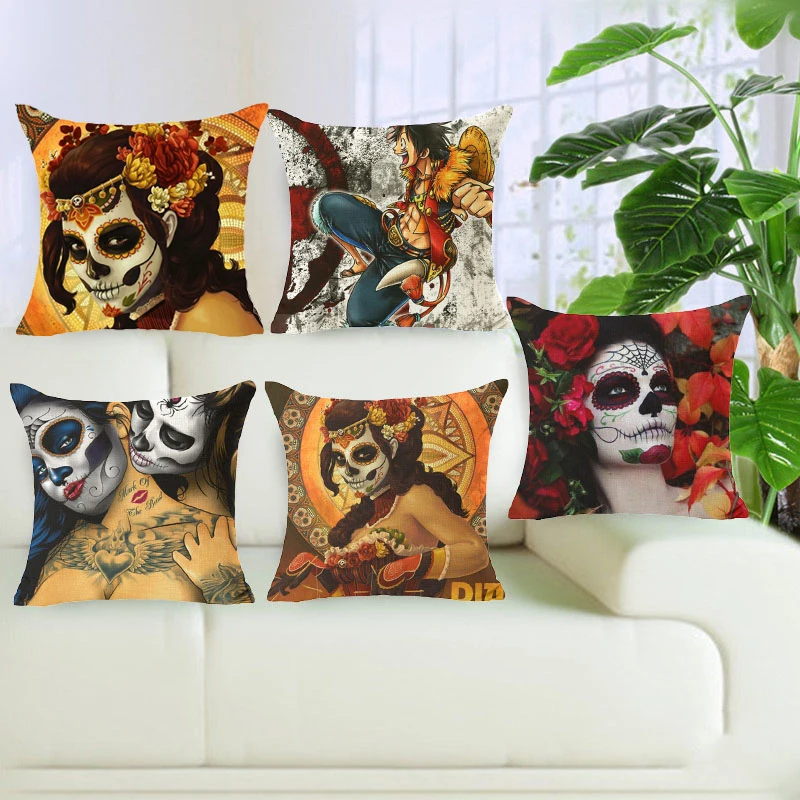 Hyha Sugar Skull Cushion Cover Flower Punk Rocker Skull Pillow Cover for Sofa Home Decorative Pillow Throw Pillow Cojines
Hyha Sugar Skull Cushion Cover Flower Punk Rocker Skull Pillow Cover for Sofa Home Decorative Pillow Throw Pillow Cojines