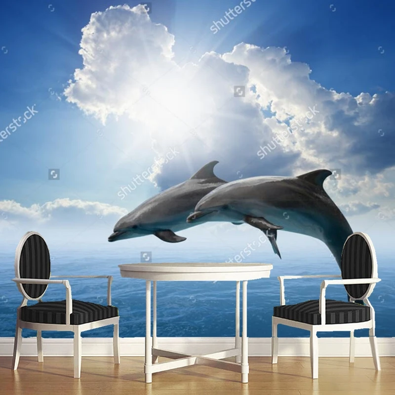 Custom children wallpaper,dolphins, blue sea and sky,photo murals for the living room bedroom children's room wall wallpaper PVC
Custom children wallpaper,dolphins, blue sea and sky,photo murals for the living room bedroom children's room wall wallpaper PVC