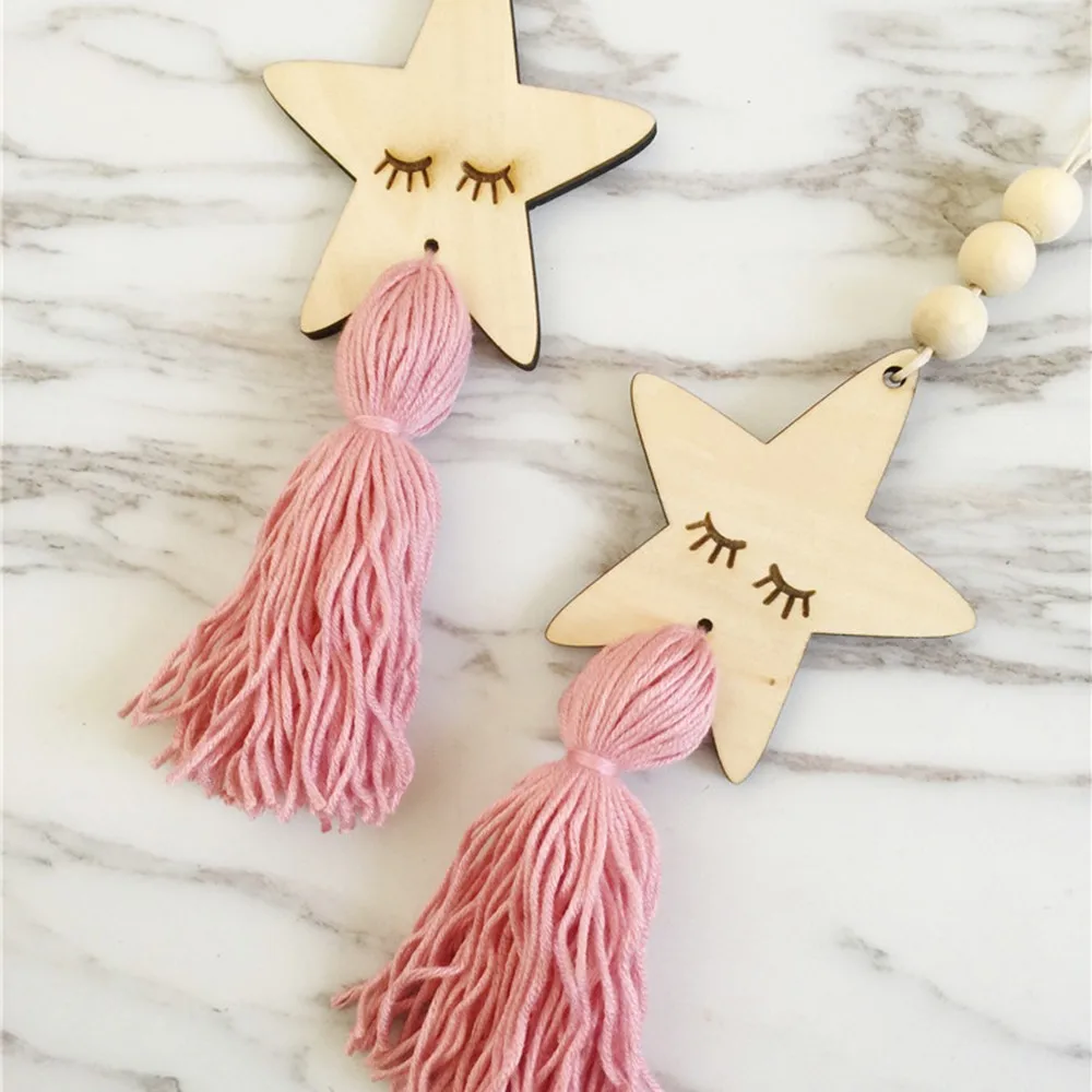 1pc Nordic Style Cute Star Shape Wooden Beads Tassel Pendant Kids Room Decoration Wall Hanging Ornament for Photography
1pc Nordic Style Cute Star Shape Wooden Beads Tassel Pendant Kids Room Decoration Wall Hanging Ornament for Photography