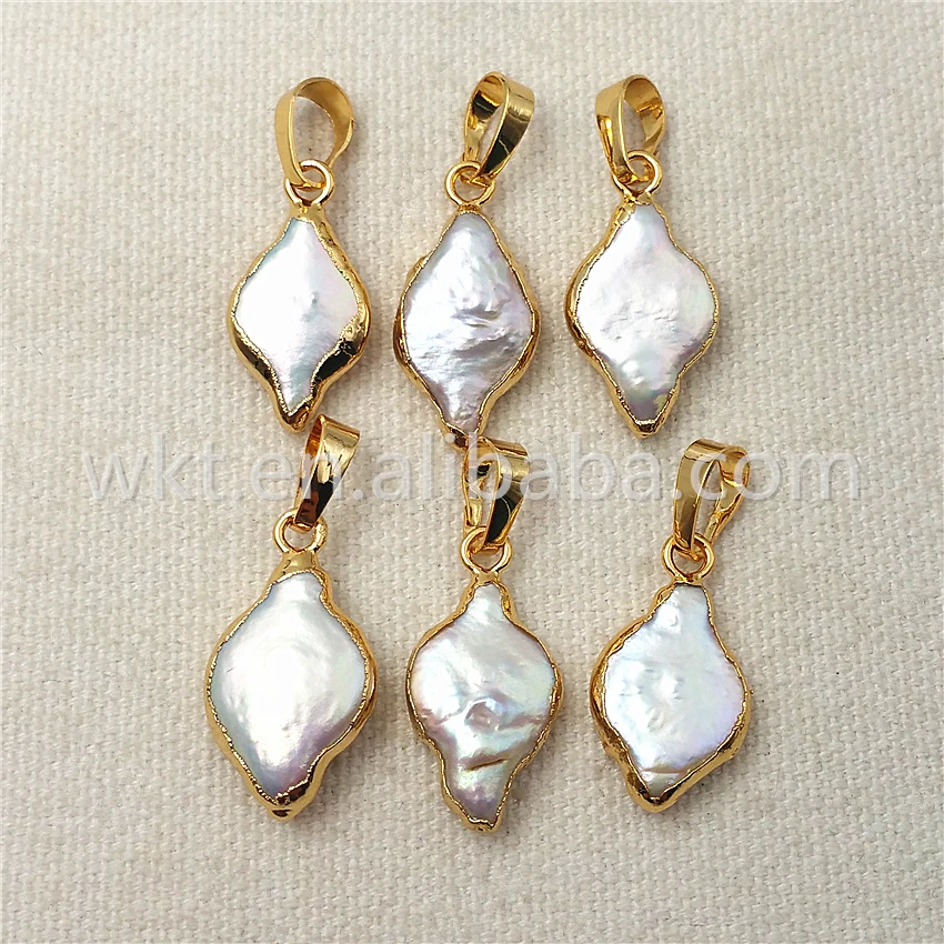 WT-P971 WKT New Design Pearl Pendant Fashion Rhombus Shape Pearl with gold electroplated high quality pearl pendant wholesale
WT-P971 WKT New Design Pearl Pendant Fashion Rhombus Shape Pearl with gold electroplated high quality pearl pendant wholesale