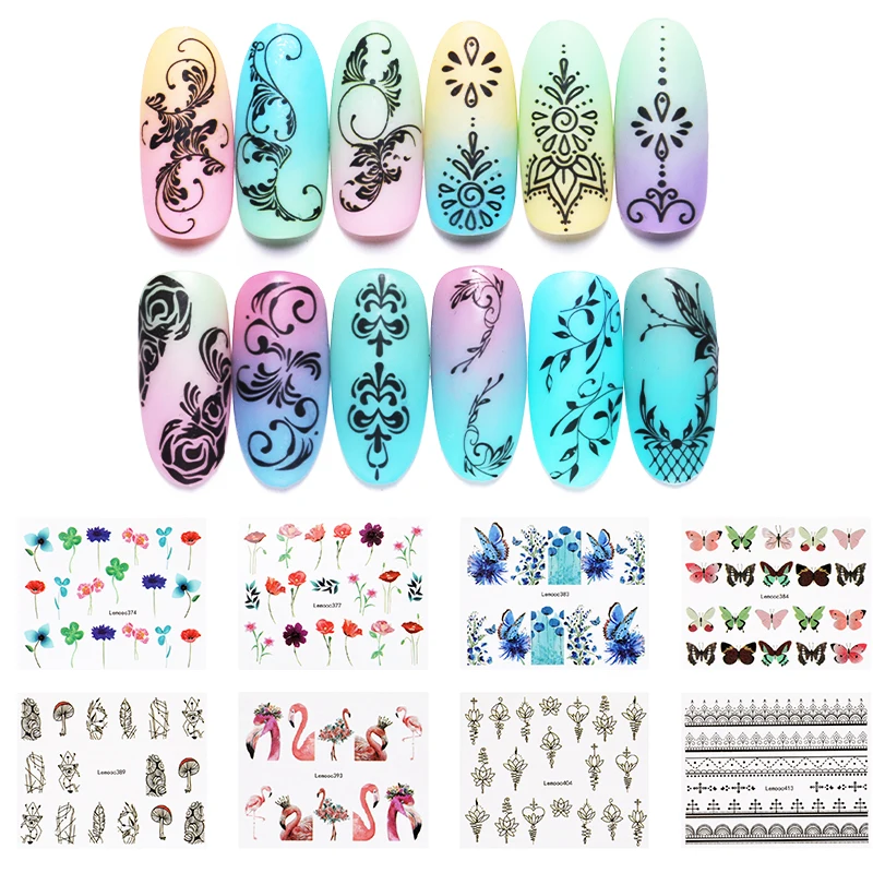 LEMOOC 1 Set Mixed Design New Arrival Nail Sticker Set Black Lace Flower Water Decals Slider Wraps Nail Art Decoration Manicure
LEMOOC 1 Set Mixed Design New Arrival Nail Sticker Set Black Lace Flower Water Decals Slider Wraps Nail Art Decoration Manicure