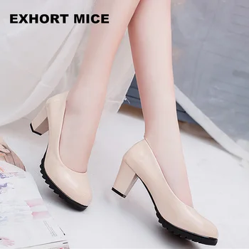 EXHORT MICE 2018 Women Pumps Round Toe Solid Thick high Heel Lolita Shoes Party Platform Shoes tenis feminino Square heel
EXHORT MICE 2018 Women Pumps Round Toe Solid Thick high Heel Lolita Shoes Party Platform Shoes tenis feminino Square heel