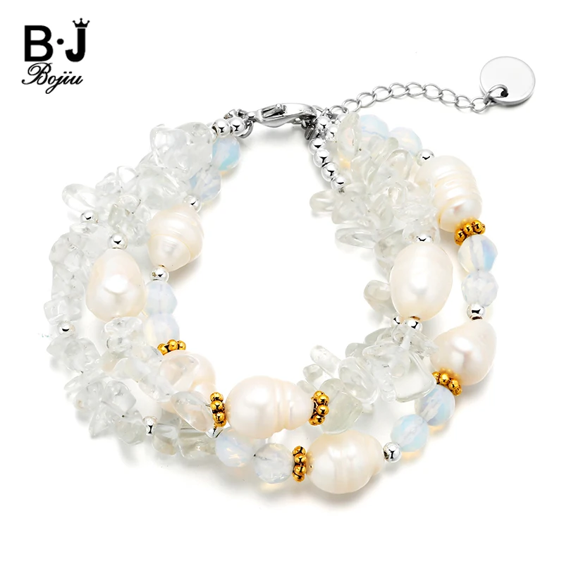 BOJIU Trendy Freshwater Baroque Pearls Charm Bracelets For Women Natural Stone White Quartz Opal Beads Link Chain Bracelet BC191
BOJIU Trendy Freshwater Baroque Pearls Charm Bracelets For Women Natural Stone White Quartz Opal Beads Link Chain Bracelet BC191