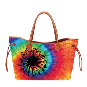 Wholesale Rainbow Patterns Canvas Tote Bag,Dye Tie Sunflower Tote Bag With Cord Trim Decorated Tote DOM1333
Wholesale Rainbow Patterns Canvas Tote Bag,Dye Tie Sunflower Tote Bag With Cord Trim Decorated Tote DOM1333