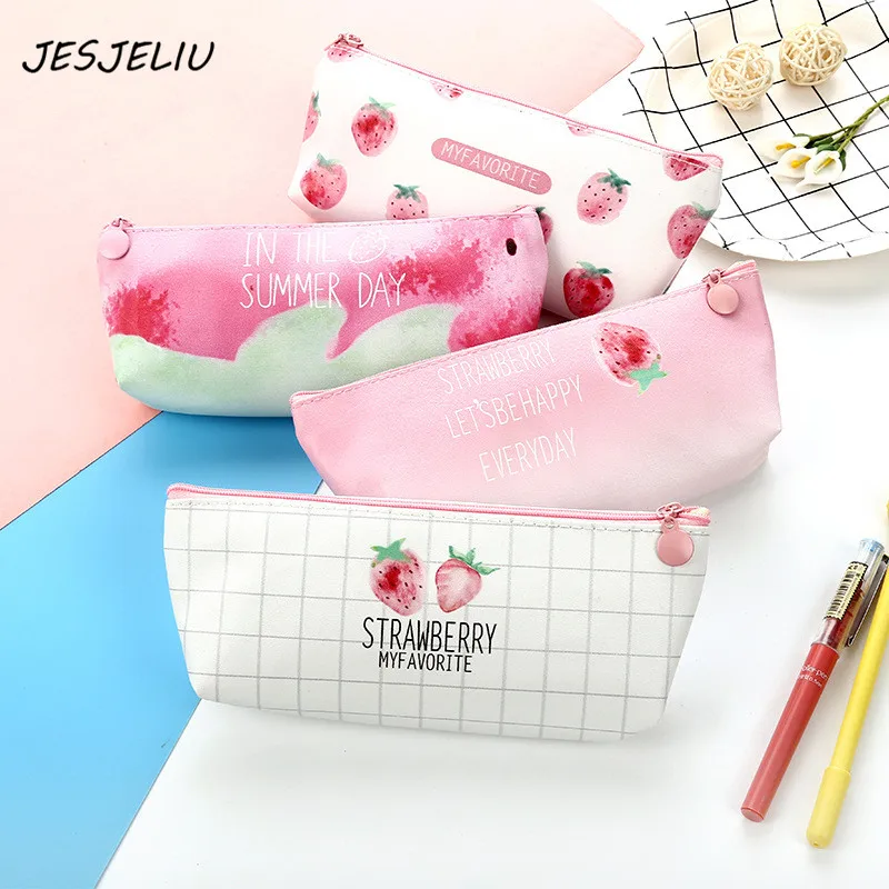 Kawaii Pencil Box Pink Strawberry PU Leather Pen Storage Bag High Capacity Pencil Case For Girls Stationery School Supplies
Kawaii Pencil Box Pink Strawberry PU Leather Pen Storage Bag High Capacity Pencil Case For Girls Stationery School Supplies