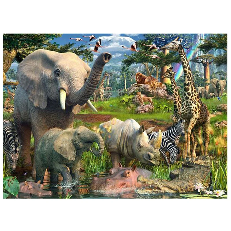 Full Square Drill 5DDiy Diamond Painting Animal zoo Elephant rhinoceros giraffe Embroidery Cross Stitch Picture By Number ZP-818
Full Square Drill 5DDiy Diamond Painting Animal zoo Elephant rhinoceros giraffe Embroidery Cross Stitch Picture By Number ZP-818