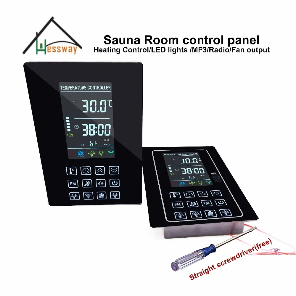 ЖК панель управления для сауны с многофункциональным выходом тепла MP3 FM свет|infrared