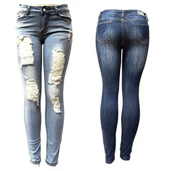 2019 New Woman Light Blue/Dark Blue Ripped Jeans Fashion Stretchy Skinny Denim Pants Trousers For Women Pencil Jeans
2019 New Woman Light Blue/Dark Blue Ripped Jeans Fashion Stretchy Skinny Denim Pants Trousers For Women Pencil Jeans