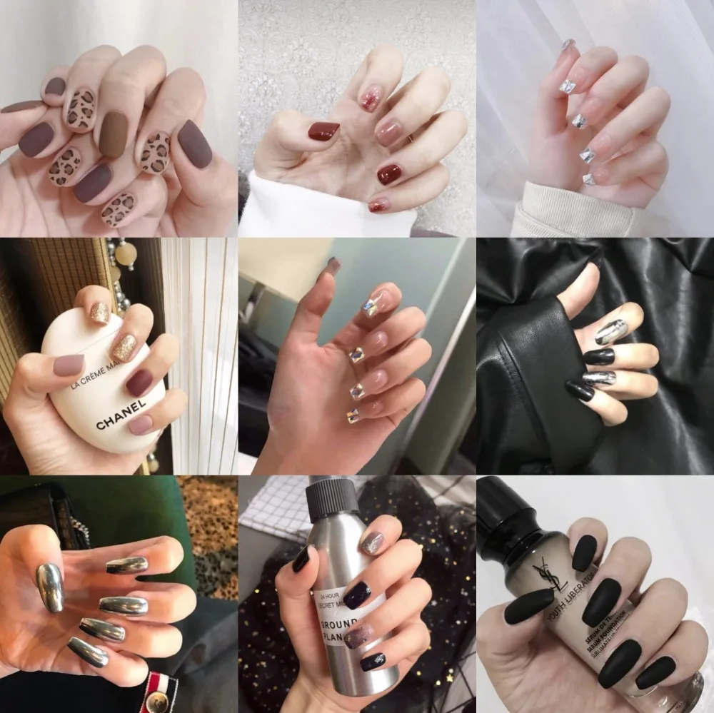 2019 Hot Sale Full Cover False Nails with Rivets Designs 24 pcs/set Artificial Taro Fake Nails Press on Nails Short Natural Tips
2019 Hot Sale Full Cover False Nails with Rivets Designs 24 pcs/set Artificial Taro Fake Nails Press on Nails Short Natural Tips