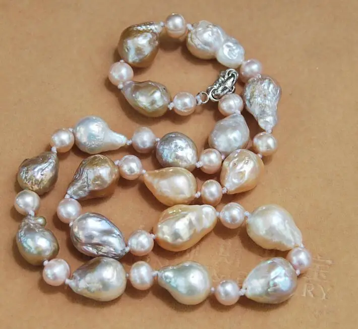 Fashion 7-8 mm 12-14 mm Naturtal South Sea Baroque Lavender Pink Akoya Pearl Necklace 20"
Fashion 7-8 mm 12-14 mm Naturtal South Sea Baroque Lavender Pink Akoya Pearl Necklace 20"