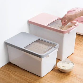 Household sealed insect-proof rice bucket storage box plastic moisture-proof rice cylinder 15kg kitchen thick flour bucket
Household sealed insect-proof rice bucket storage box plastic moisture-proof rice cylinder 15kg kitchen thick flour bucket