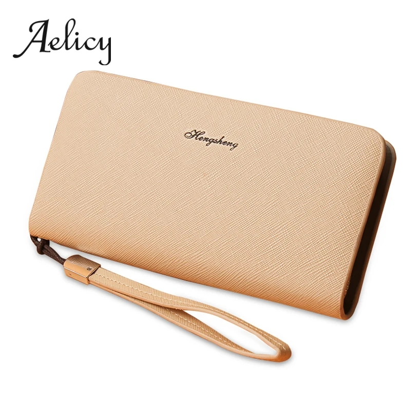 Aelicy brand new women wallet long high quality ladies simple solid clutch zipper wallets female phone pocket with wrist strap
Aelicy brand new women wallet long high quality ladies simple solid clutch zipper wallets female phone pocket with wrist strap