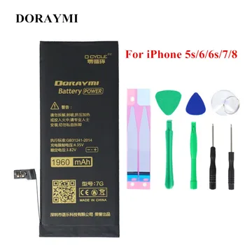 DORAYMI Lithium Battery for Apple iPhone 5S 6 6S 7 8 Plus 6G 7G 8G X Mobile Phone Batteries Replacement iPhone6 iPhone6s Bateria
DORAYMI Lithium Battery for Apple iPhone 5S 6 6S 7 8 Plus 6G 7G 8G X Mobile Phone Batteries Replacement iPhone6 iPhone6s Bateria