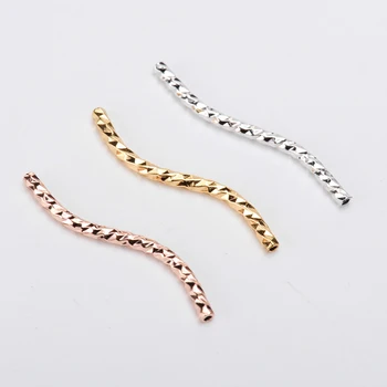10pc/lot 1.5x25mm Gold/Silver/Rose Gold Color Hollow Curved Crimp Tube Spacer Beads for Bracelet Necklace Jewelry Making
10pc/lot 1.5x25mm Gold/Silver/Rose Gold Color Hollow Curved Crimp Tube Spacer Beads for Bracelet Necklace Jewelry Making