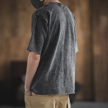 Maden Men's Gray Vintage Batik Old Short Sleeve T-Shirt Summer O-Neck Solid Color Half Sleeve Casual Bottoming Shirt Men
Maden Men's Gray Vintage Batik Old Short Sleeve T-Shirt Summer O-Neck Solid Color Half Sleeve Casual Bottoming Shirt Men