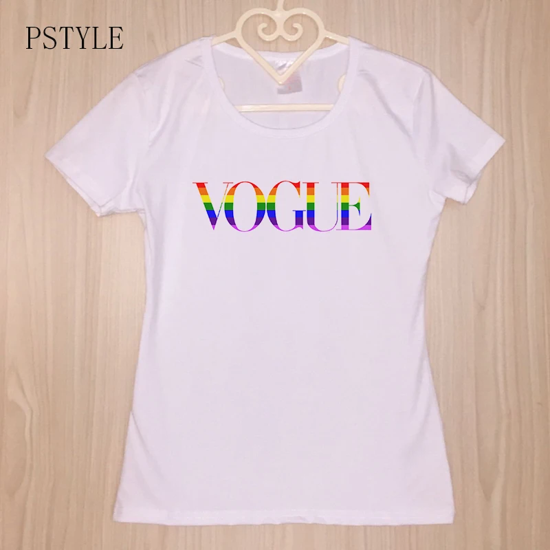 New Pstyle Rainbow Letters Women T Shirt LGBT Pride Vogue Design T-shirt Femme tshirt Short Sleeve O-neck Tee Shirts Brand Tops
New Pstyle Rainbow Letters Women T Shirt LGBT Pride Vogue Design T-shirt Femme tshirt Short Sleeve O-neck Tee Shirts Brand Tops