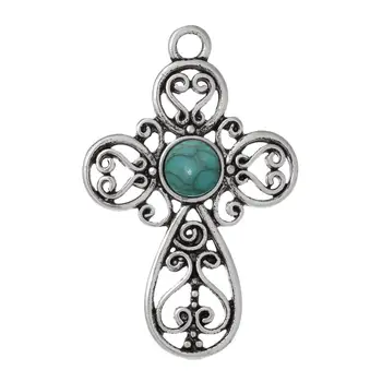 DoreenBeads Charm Pendants Cross Silver Color Blue Resin Cabochon Gem Stone Pattern Crackle 47mm x 31mm,5 PCs
DoreenBeads Charm Pendants Cross Silver Color Blue Resin Cabochon Gem Stone Pattern Crackle 47mm x 31mm,5 PCs