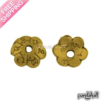 6-Petal Tibetan Style Alloy Flower Bead Caps, Nickel Free & Lead Free, Antique Golden, 6x2mm, Hole: 1mm
6-Petal Tibetan Style Alloy Flower Bead Caps, Nickel Free & Lead Free, Antique Golden, 6x2mm, Hole: 1mm