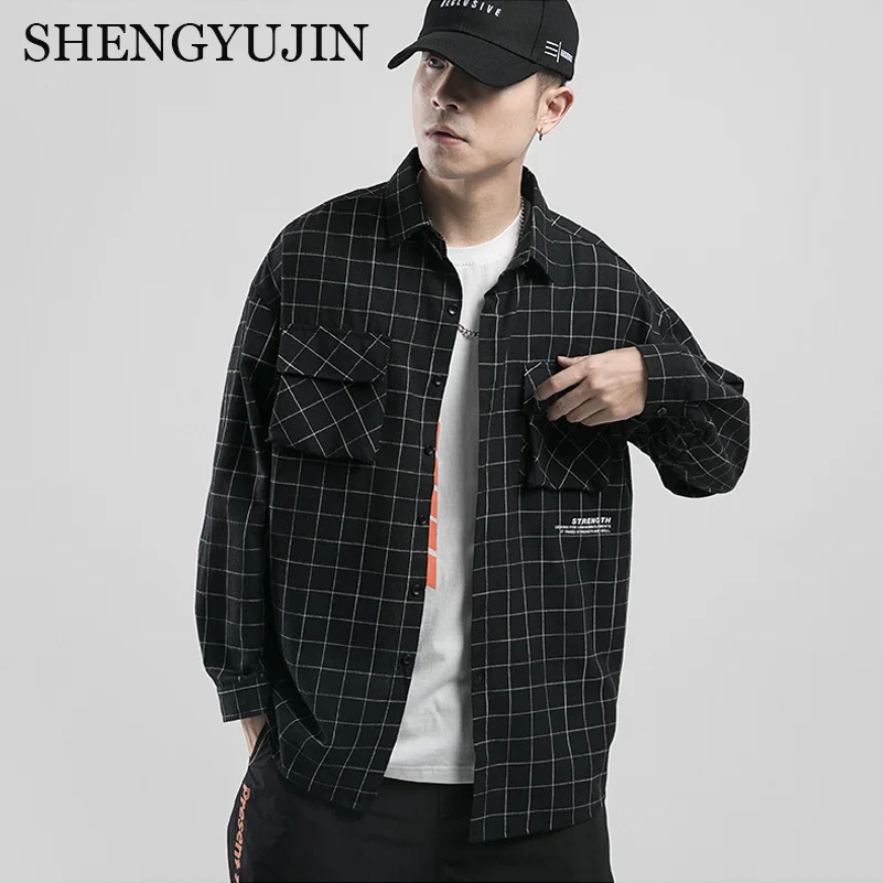 SHENGYUJIN Personality Men's Jacket Shirt 2019 Autumn New Plaid Cardigan Lapel Letter Printed Jacket Men's Casual Top
SHENGYUJIN Personality Men's Jacket Shirt 2019 Autumn New Plaid Cardigan Lapel Letter Printed Jacket Men's Casual Top