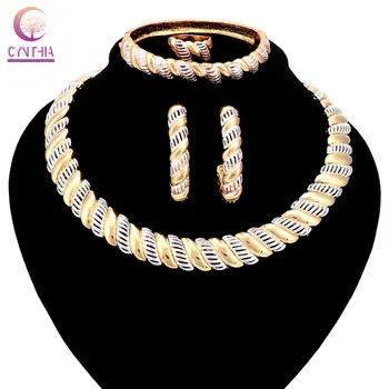 

gold Jewelry sets Boho crystal women necklace for party Direct Selling wedding Trendy statement necklace with earrings 2017