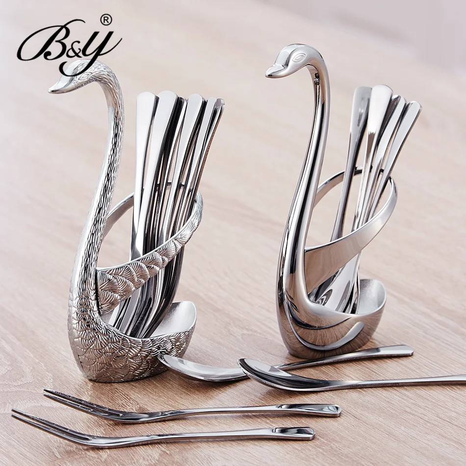 fashion creative cute children suit stainless steel fruit fork child tableware coffee spoon swan Dinnerware Sets
fashion creative cute children suit stainless steel fruit fork child tableware coffee spoon swan Dinnerware Sets