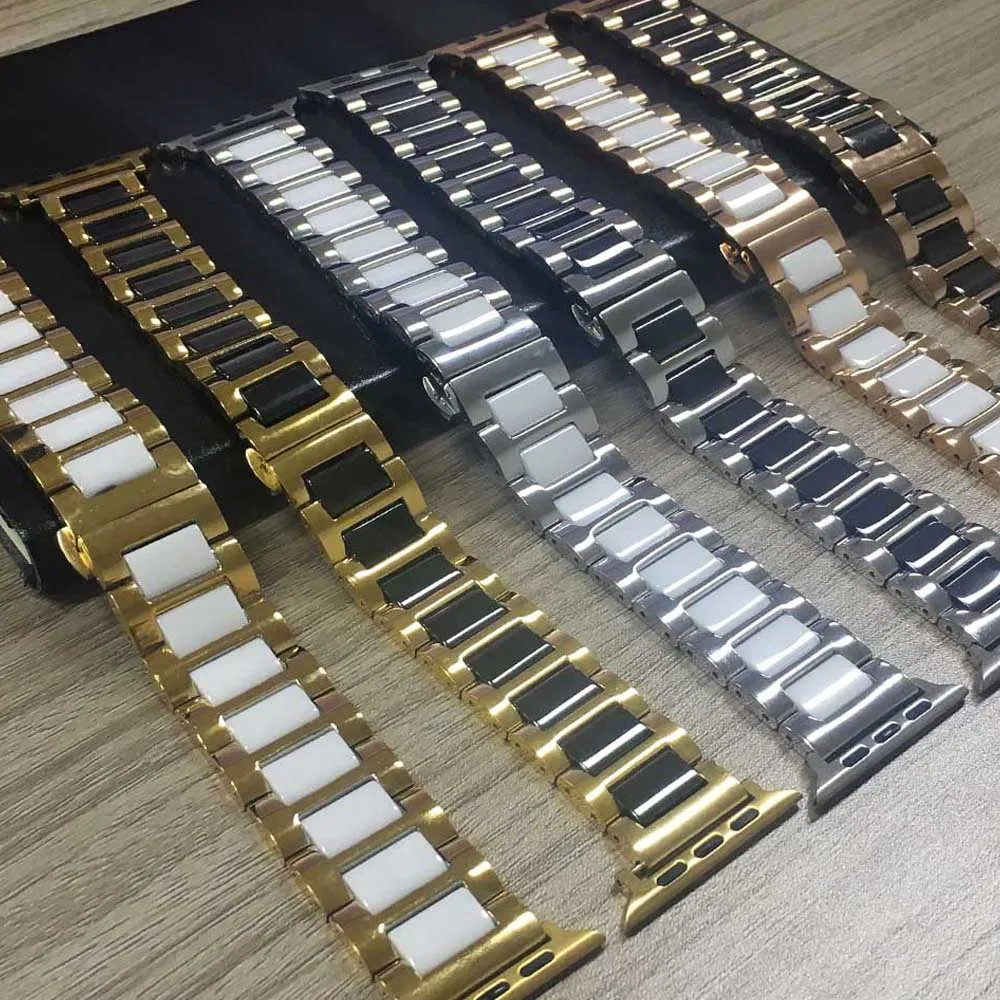Ceramics Stainless Steel Bracelet for Apple Watch Band Series 5 4 3 2 Strap 40/44/38/42mm Men/Women Wristwatch Belt Accessories
Ceramics Stainless Steel Bracelet for Apple Watch Band Series 5 4 3 2 Strap 40/44/38/42mm Men/Women Wristwatch Belt Accessories