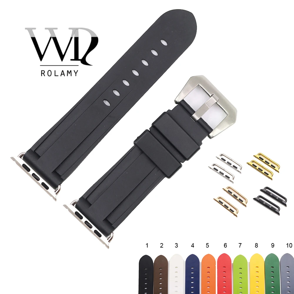 Rolamy Fashion 38 40 42 44mm Black White Silicone Rubber Replacement Wrist Watchband Strap Loop Belt For Iwatch Series 4/3/2/1
Rolamy Fashion 38 40 42 44mm Black White Silicone Rubber Replacement Wrist Watchband Strap Loop Belt For Iwatch Series 4/3/2/1