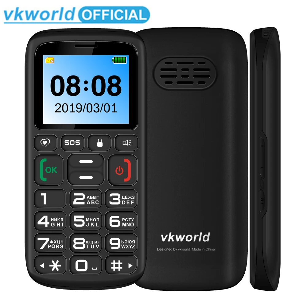 

vkworld Z3 Feature Mobile Phone Senior Kids Mini Phone Russian Keypad 2G GSM Push Big SOS Button Key Cellphone Elderly Dual SIM