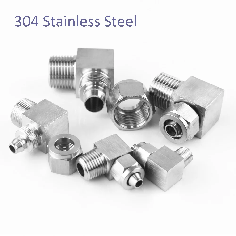 Stainless Steel Pipe Fittings 304 quick twist joint O.D 6 8 10 12 1/8" 1/4" 3/8" 90 Degree CURVE Tube Fitting Ferrule Connector
Stainless Steel Pipe Fittings 304 quick twist joint O.D 6 8 10 12 1/8" 1/4" 3/8" 90 Degree CURVE Tube Fitting Ferrule Connector