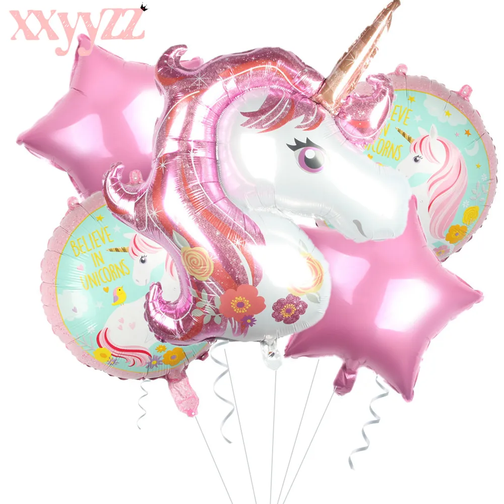 XXYYZZ 5Pcs/Lot Unicorn balloons 18 inch Star Round Balloon Birthday Party Decor Kids Rainbow Balloons Unicorn Party Supplies
XXYYZZ 5Pcs/Lot Unicorn balloons 18 inch Star Round Balloon Birthday Party Decor Kids Rainbow Balloons Unicorn Party Supplies
