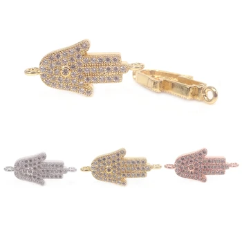 10Pcs Real Gold Plated Charms hamsa hand Metal Beads,Micro Pave Cubic Zirconia Hs Connector Fits For bracelet necklace Making
10Pcs Real Gold Plated Charms hamsa hand Metal Beads,Micro Pave Cubic Zirconia Hs Connector Fits For bracelet necklace Making