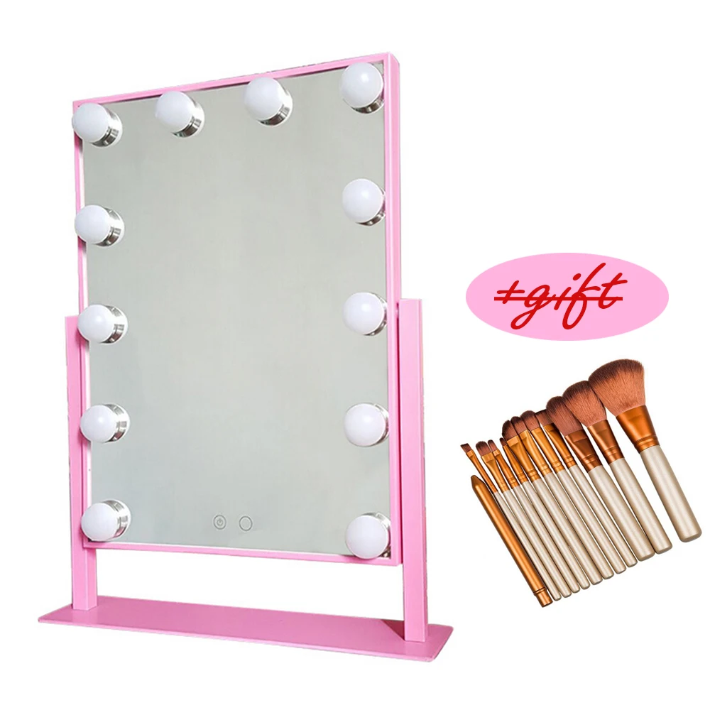 Large Makeup Mirror Touch Screen with 12 Big LED Bulbs Lighted Adjustable Brightness with gift makeup brush
Large Makeup Mirror Touch Screen with 12 Big LED Bulbs Lighted Adjustable Brightness with gift makeup brush